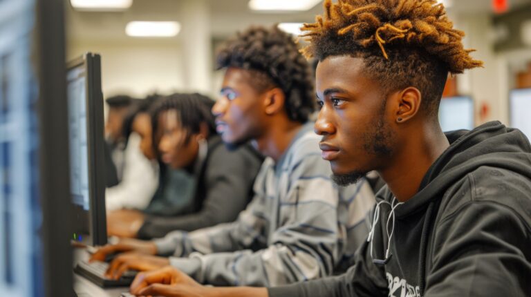 Formations sur les compétences numériques de 1200 jeunes aspirant à se spécialiser en informatique et aux technologies émergentes.